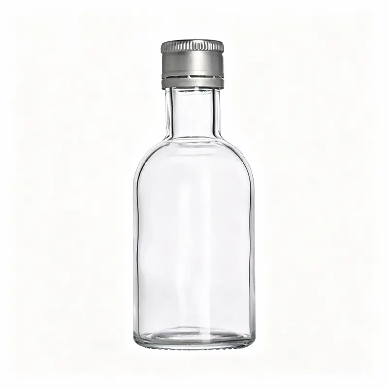 అల్యూమినియం క్యాప్‌తో 100ml ఖాళీ గ్లాస్ టేకిలా సీసాలు