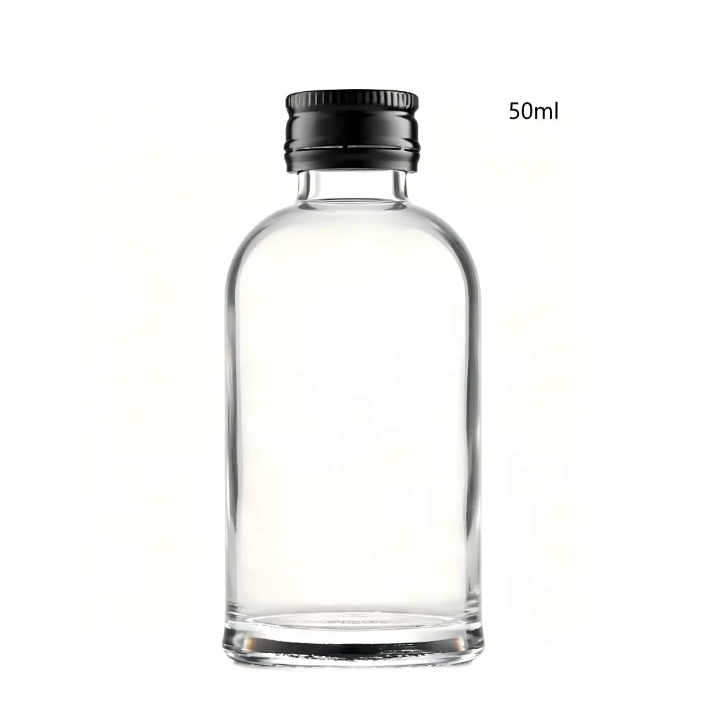 స్క్రూ క్యాప్‌తో 50ml గ్లాస్ రౌండ్ ఐరిష్ విస్కీ బాటిల్