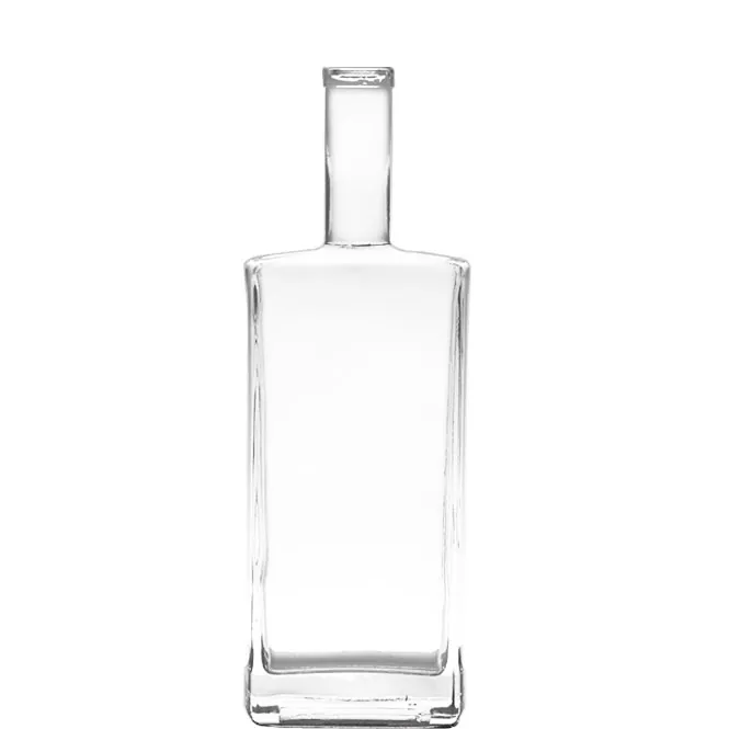 750ml ఖాళీ స్క్వేర్ క్లియర్ గ్లాస్ లిక్కర్ బాటిల్