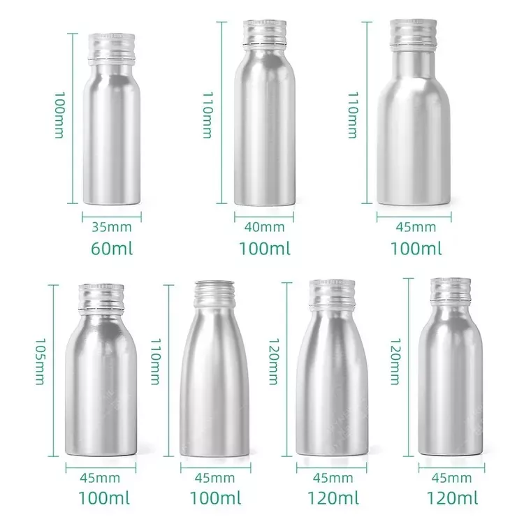 Aluminum Gloss Finish Round Beverage Bottles