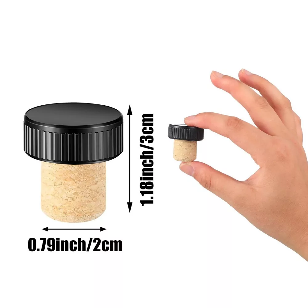Wood Cork Stopper With Plastic Top